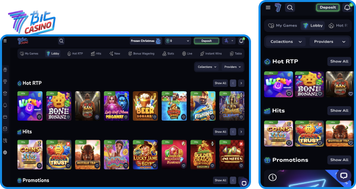 Games selection at 7Bit Casino