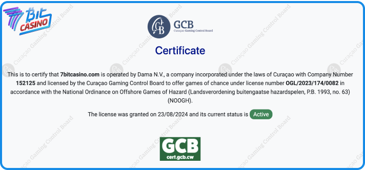 7Bit Caino License GCB