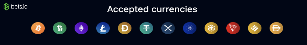 Accepted currencies at Bets.io Casino