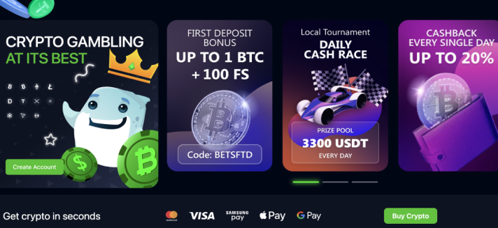Available bonuses at Bets.io Casino