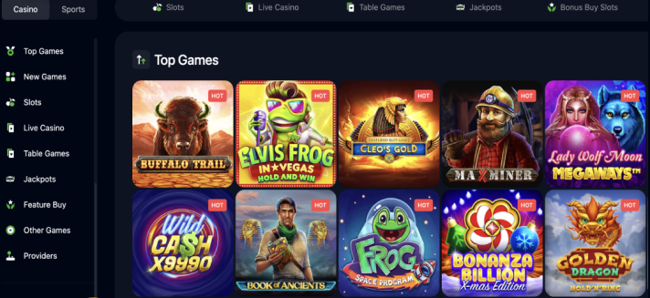Gaming library at Bets.io Casino