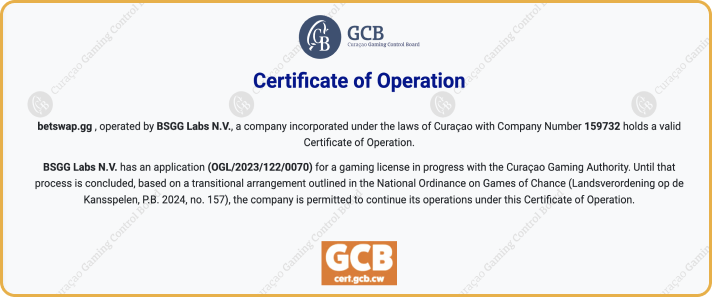 Betswap Casino License GCB