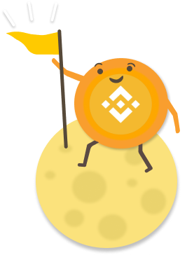 BNB logo is sitting on the Moon