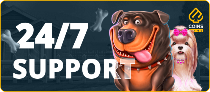 24/7 customer support at Coins.Game casino