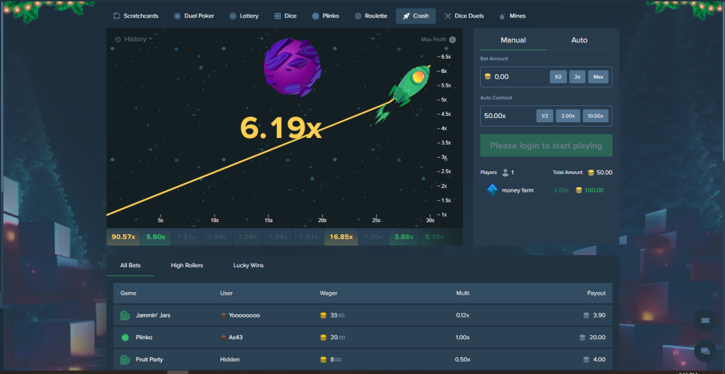 Interface of Duelbits Crash