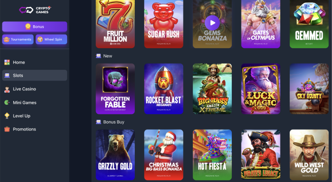 The game collection at Crypto-Games.io casino