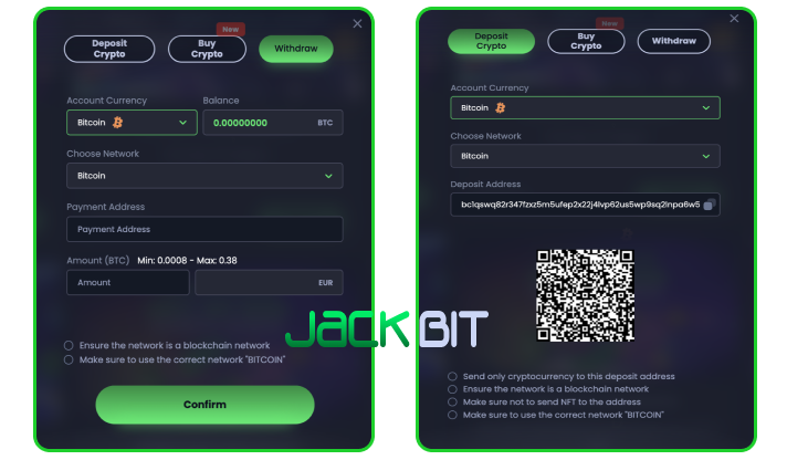 Jackbit Casino Payment Methods