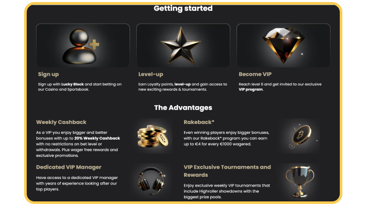 VIP Program at Lucky Block Casino