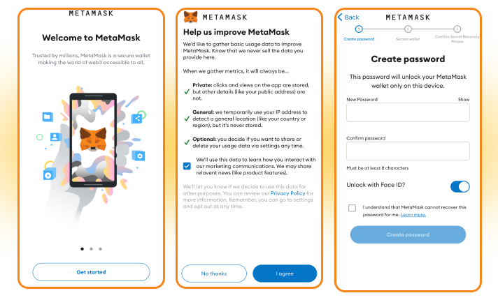 Registration in the Metamask app