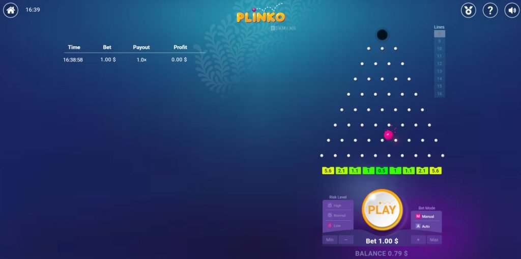 Plinko Gameplay (BGaming)