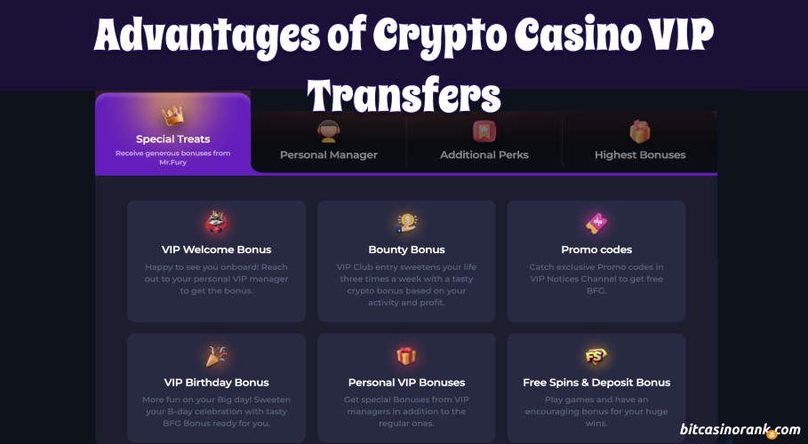Advantages of Crypto Casino VIP Transfers
