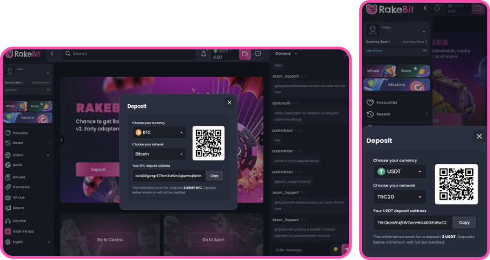 Rakebit Casino Payment Methods