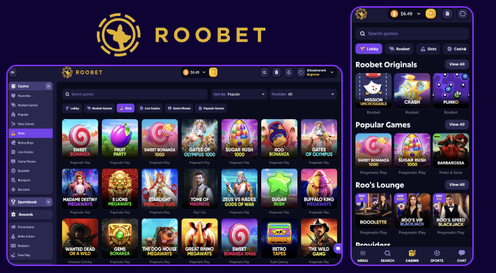 Games available at Roobet Casino