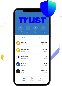 Trust Wallet logo on the mobile version