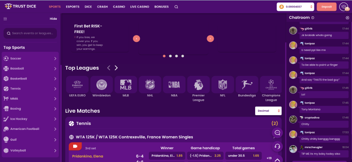 Sportbetting at TrustDice Casino