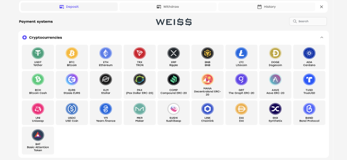 Weiss Casino Deposit Methods