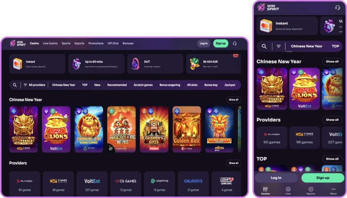 Slots selection at WinSpirit Casino
