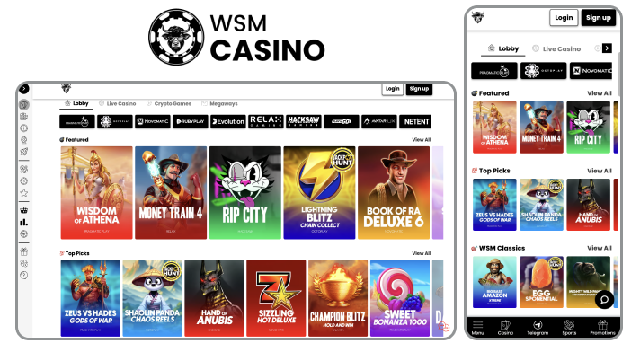 Games available at WSM Casino
