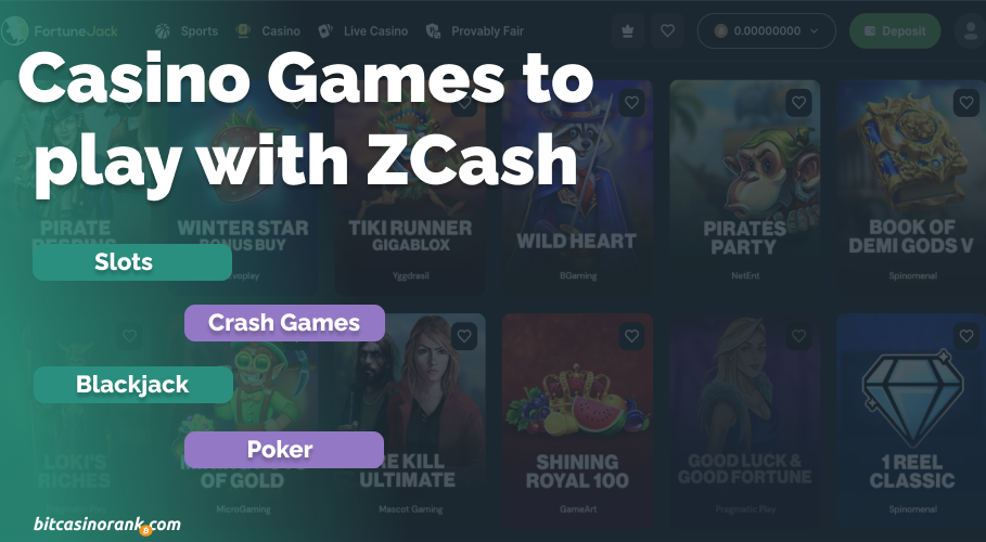 Casino Games to play with ZCash