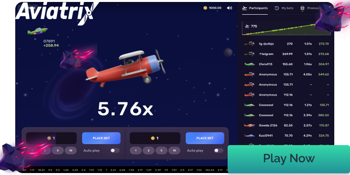 Gameplay of the game Aviatrix Crash
