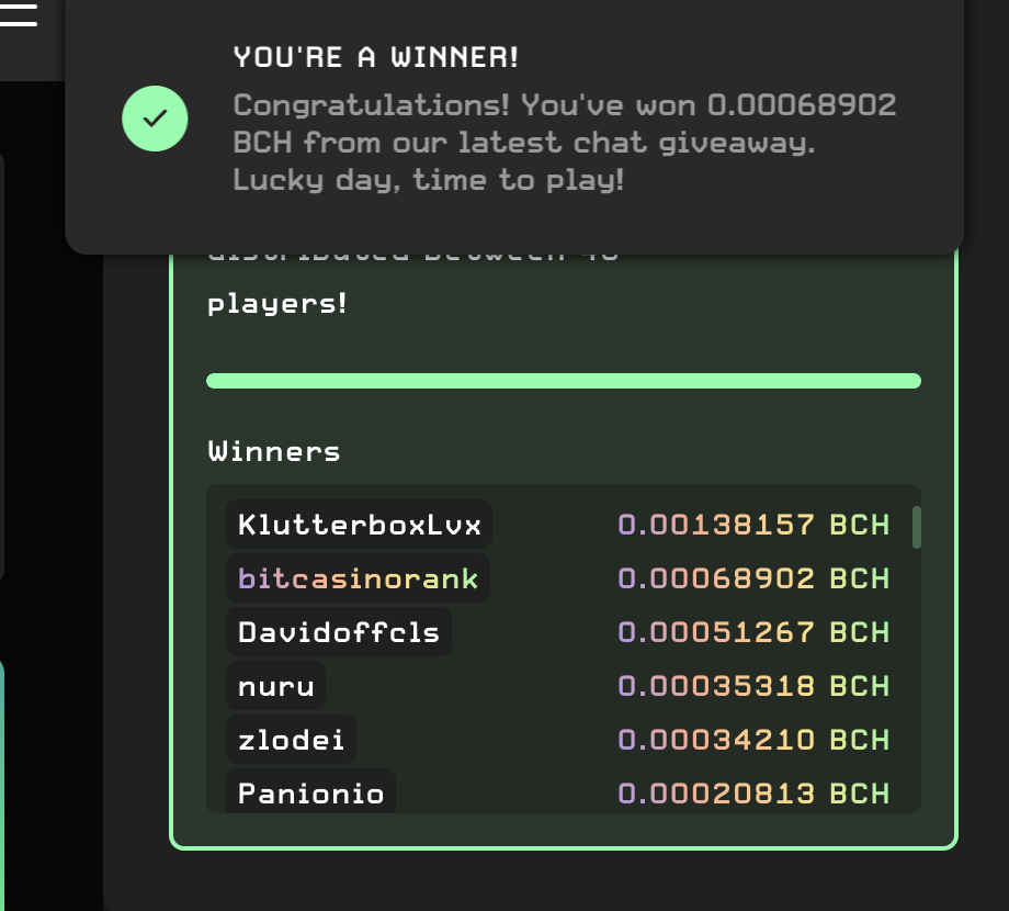 Giveaway promo at BCH Games
