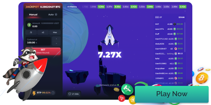 Gameplay of the game Betfury Crash