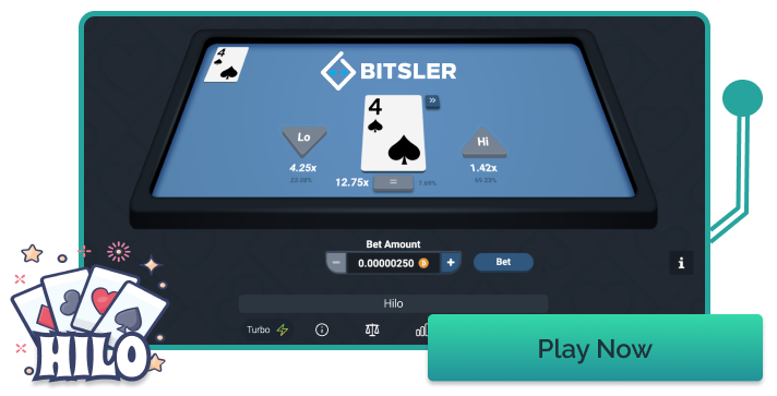 Gameplay of the Hilo game at Bitsler crypto casino