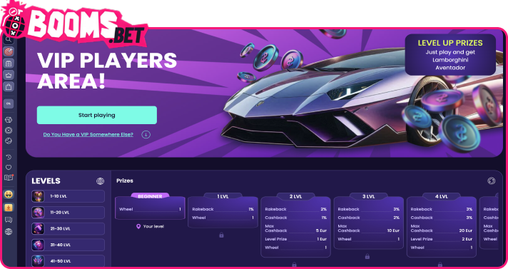 Vip Program at Booms.bet Casino