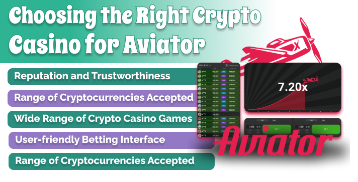 List of the tips for choosing the right crypto casino with Aviator