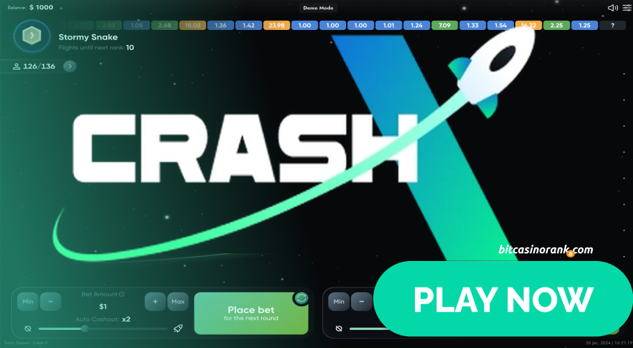Banner for crash game CrashX