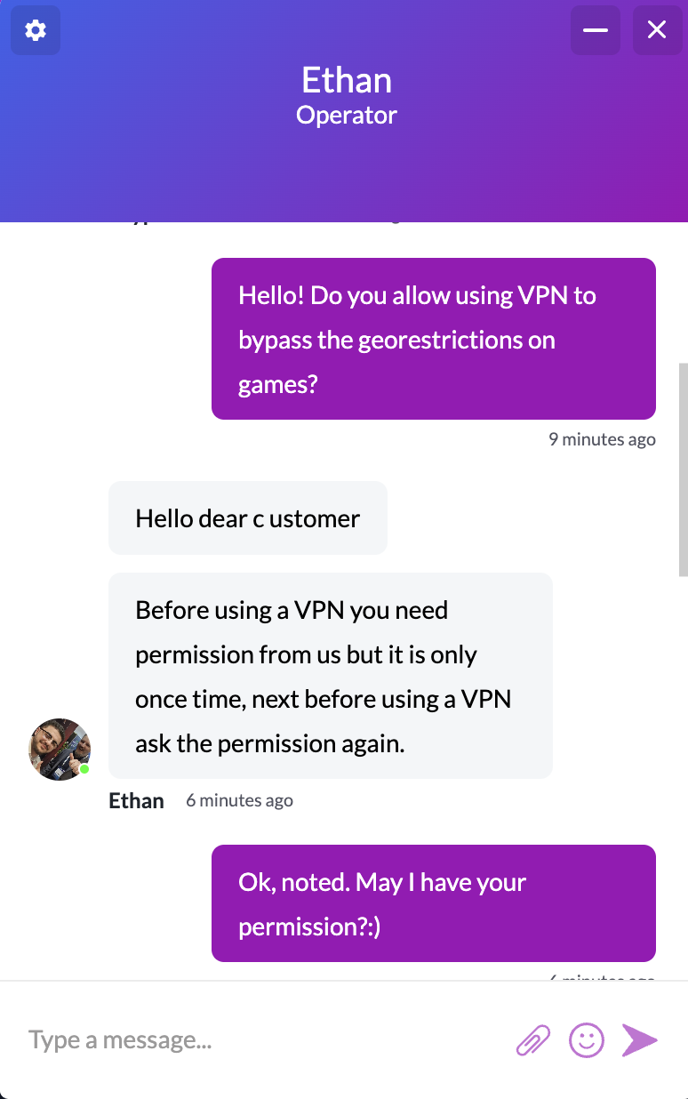 Customer Support response at Crypto-Games.io