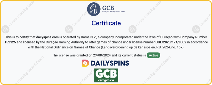 Daily Spins Casino License GCB