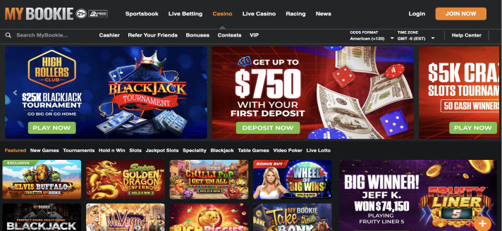 Games section at MeBookie casino