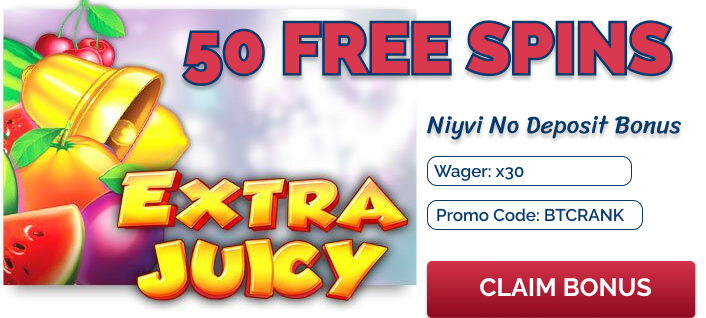 Exclusive no deposit bonus 50 Free Spins at Niyvi Casino