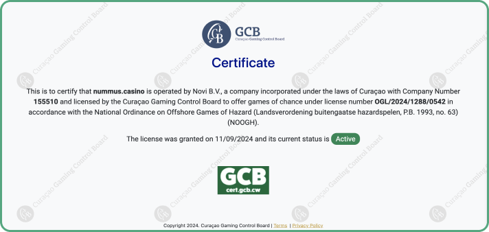 Nummus Caino License GCB