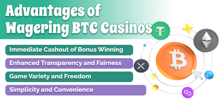 Advantages of No Wagering BTC Casinos