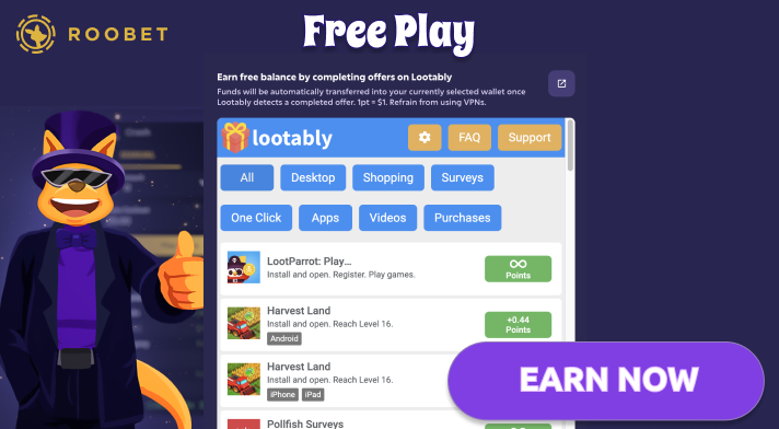 Offerwall at Roobet