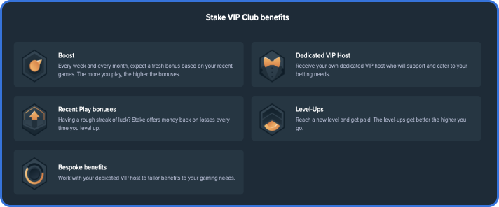 Benefits of the VIP program for players at Stake Casino