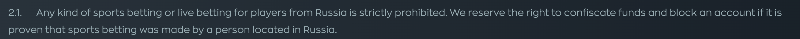An important term from Vave's Terms and Conditions