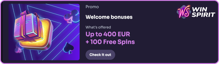 Welcome Bonus at WinSpirit Casino